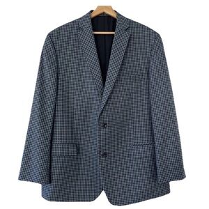 Michael Kors Men’s 48L Blue Check Sport Coat Blazer Jacket 2-Button